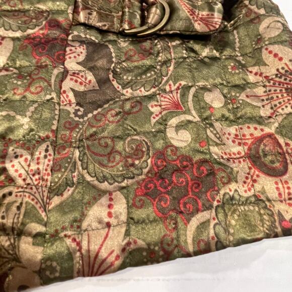 Vintage Petite Sophisticate Vest Large green paisley adjustable waist zip up - Picture 14 of 16